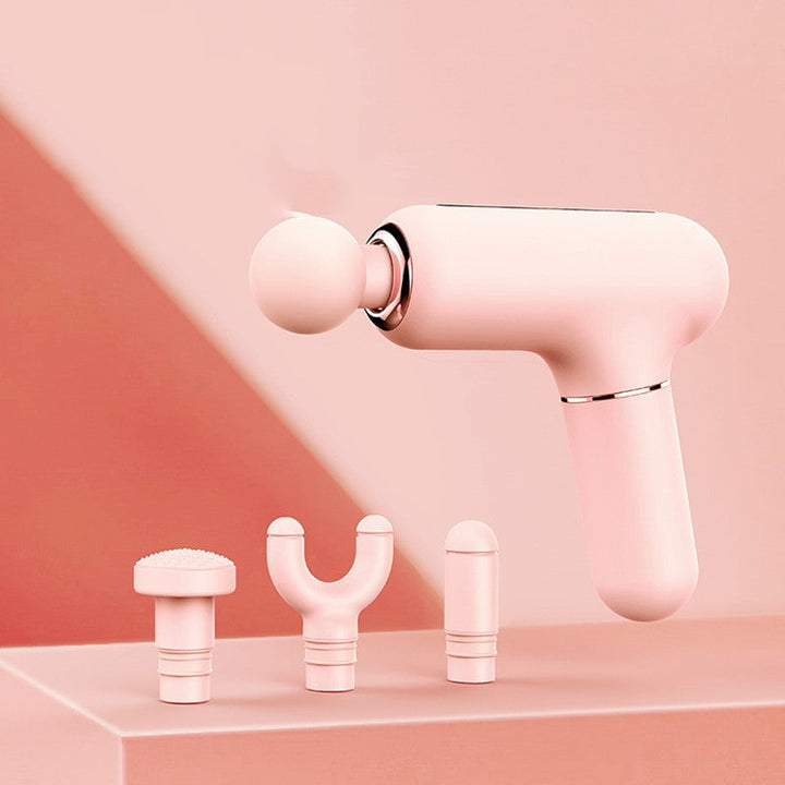 Mini Massage Gun Cordless USB-C Rechargeable | Four Interchangeable Heads | Deep Tissue Percussion Massage Relief
