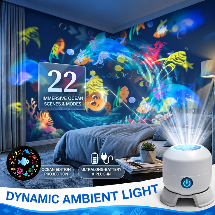 Mini Ocean Projector | Rotating Head, Remote And Stand