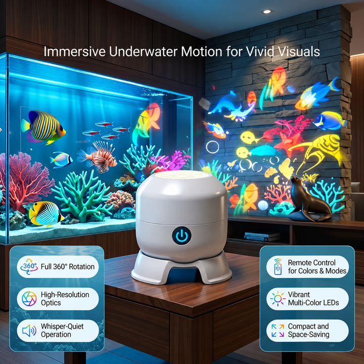 Mini Ocean Projector | Rotating Head, Remote And Stand