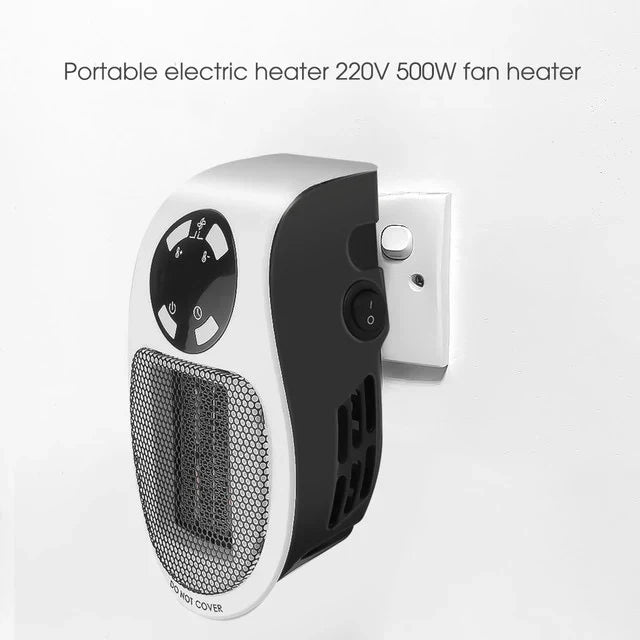 Mini Portable Electric Heater 500W | 12-Hour Timer &amp; Remote Control | Adjustable 15-32°C Temperature Range Settings