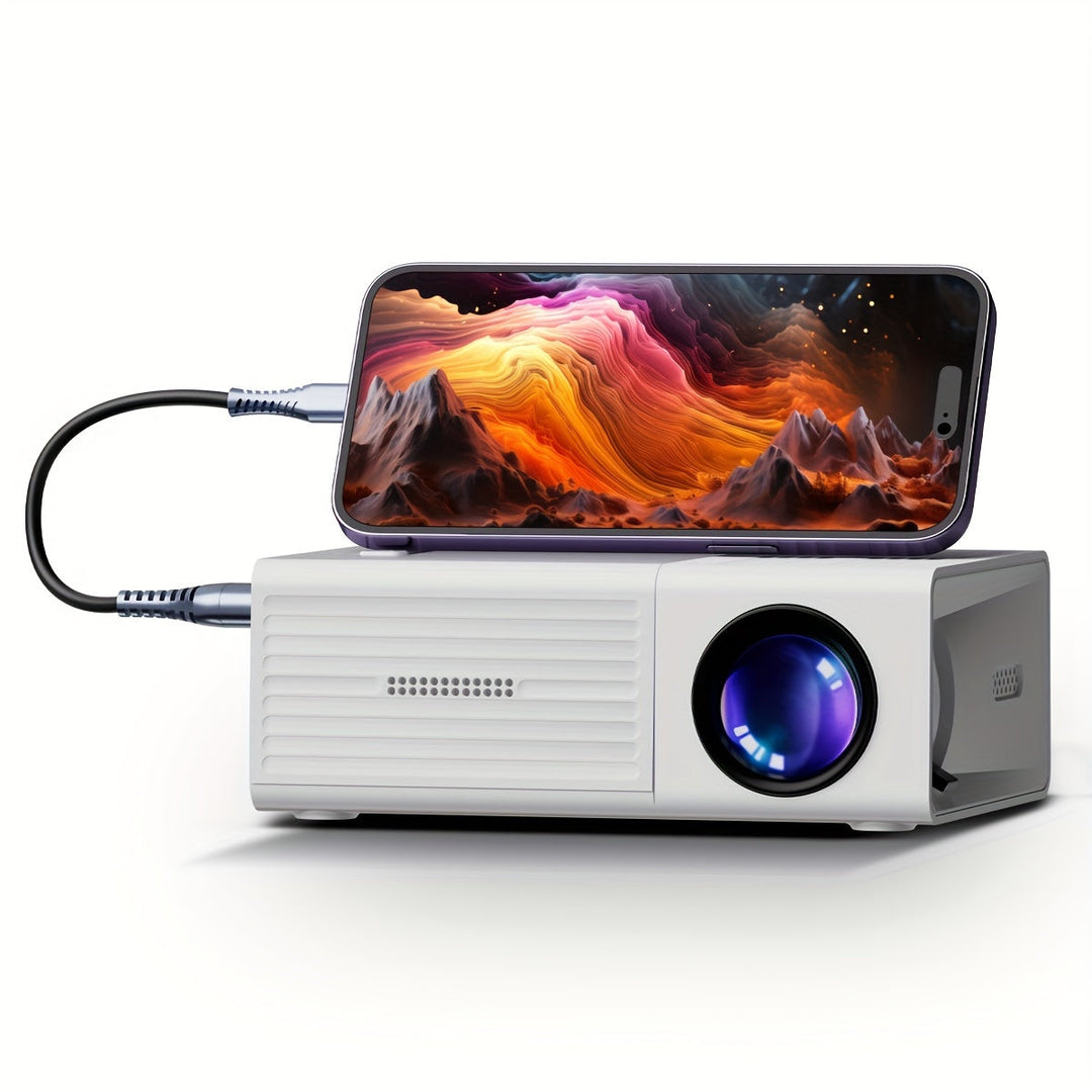 Mini Projector 3000 Lumens | 30 to 100 Inch Projection Screen | Lightweight Portable Design for Home and Outdoor Movie Nights