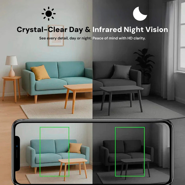 Mini WiFi Camera with Motion Detection | 1080P Full HD Night Vision | Remote Live View &amp; SD Card Storage for Home or Office Use