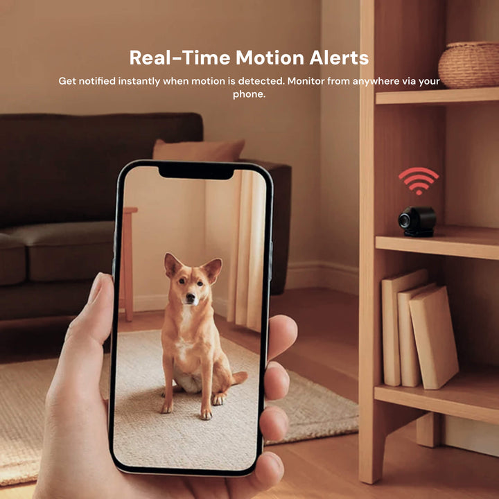 Mini WiFi Camera with Motion Detection | 1080P Full HD Night Vision | Remote Live View &amp; SD Card Storage for Home or Office Use