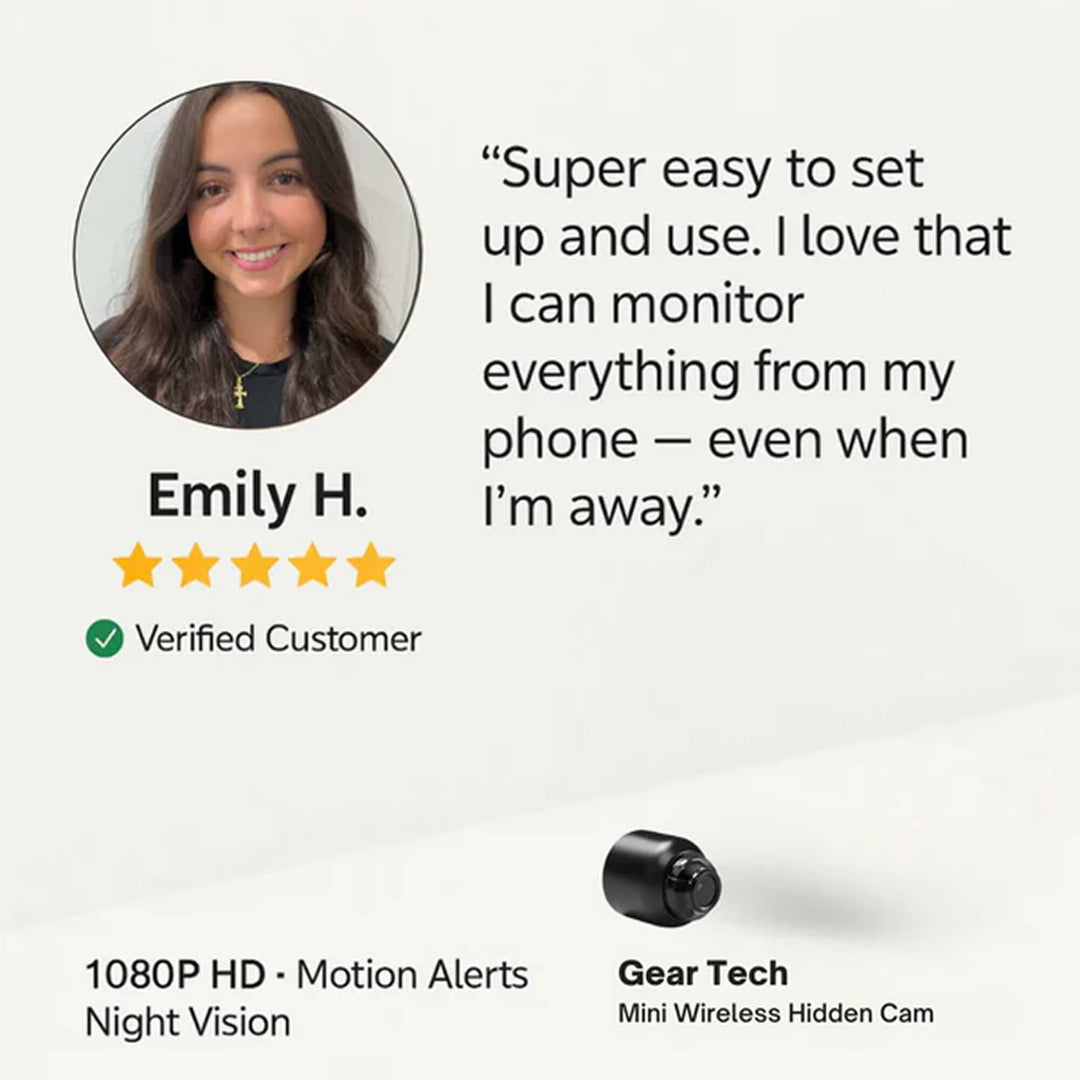 Mini WiFi Camera with Motion Detection | 1080P Full HD Night Vision | Remote Live View &amp; SD Card Storage for Home or Office Use