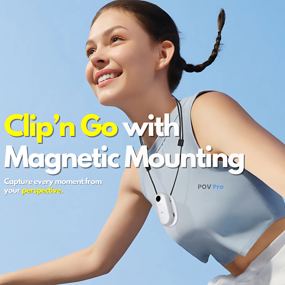 Mini Wireless Camera 2K | 360° View, Electronic Stabilisation &amp; Slow Motion | Magnetic Clip, Long Battery Life