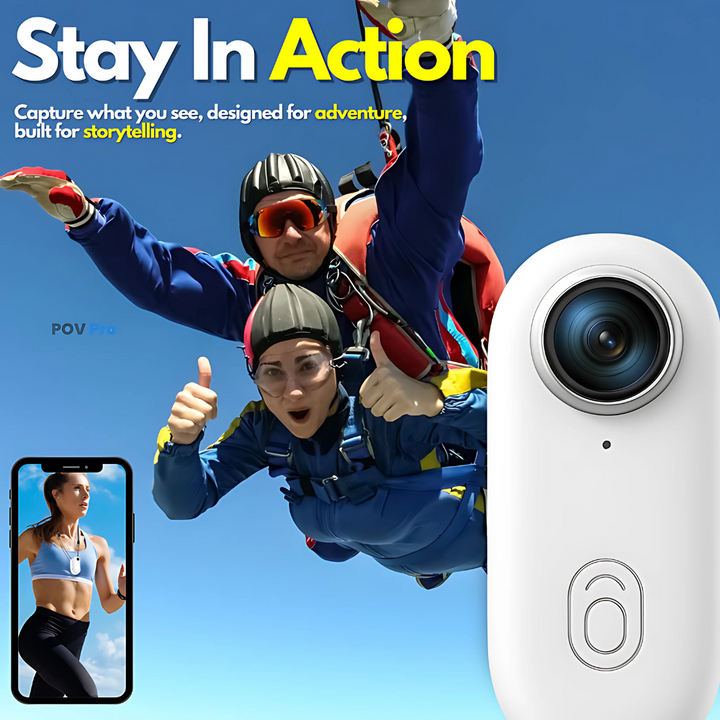 Mini Wireless Camera 2K | 360° View, Electronic Stabilisation &amp; Slow Motion | Magnetic Clip, Long Battery Life