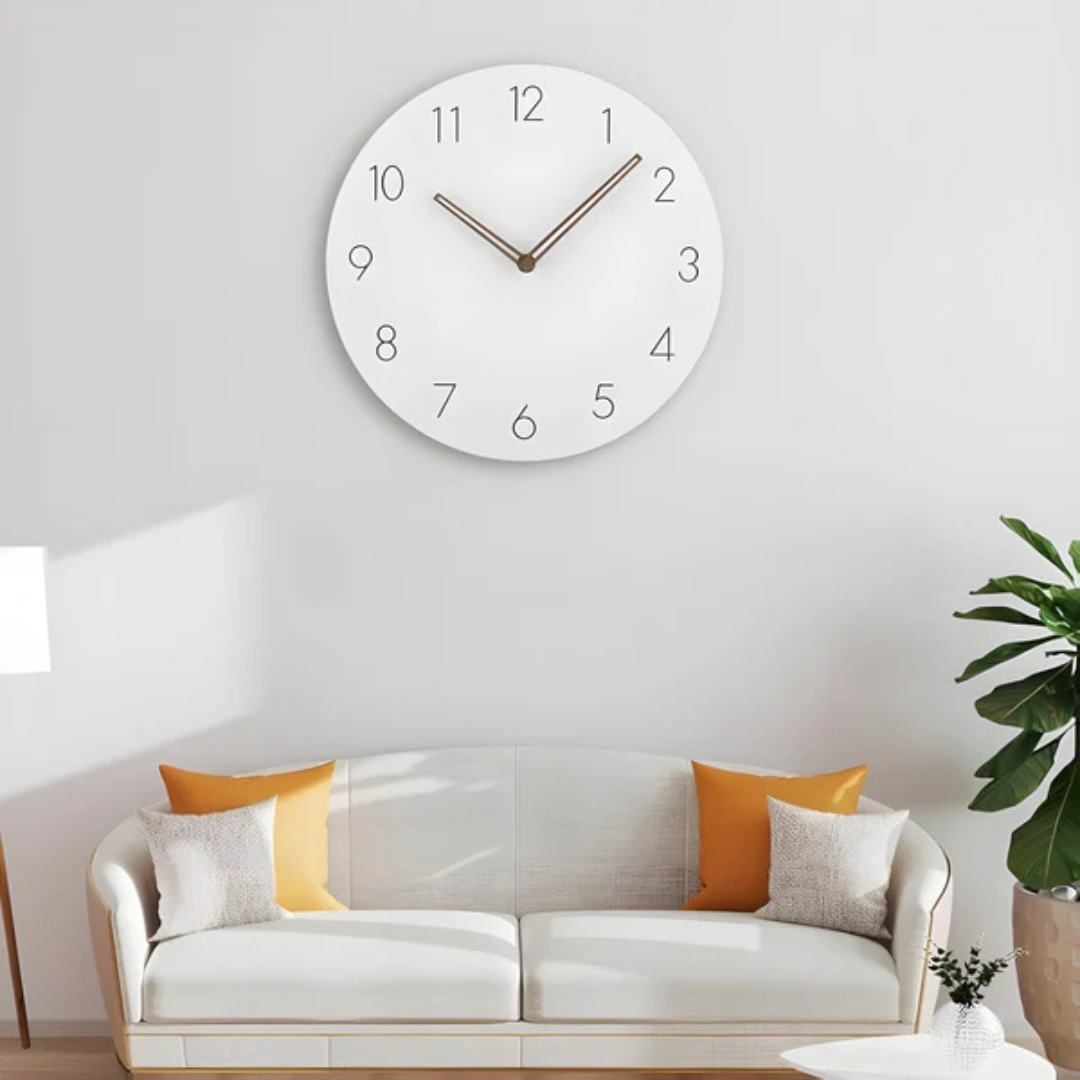 Minimalist Wall Clock | Recessed Numerals, Matt Face