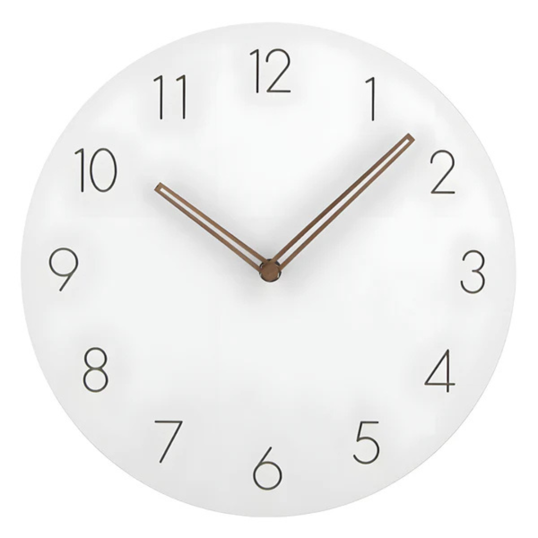 Minimalist Wall Clock | Recessed Numerals, Matt Face