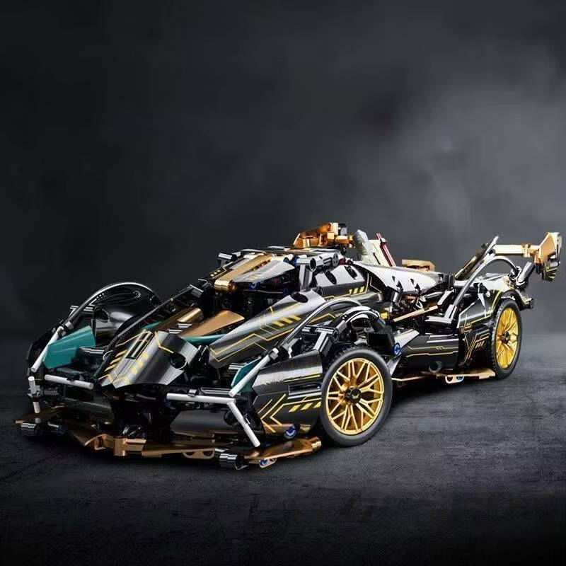 Model Car Building Block Set, 1690 Pieces | Working Steering & Adjustable Suspension | Liftable Cockpit and Engine Bay