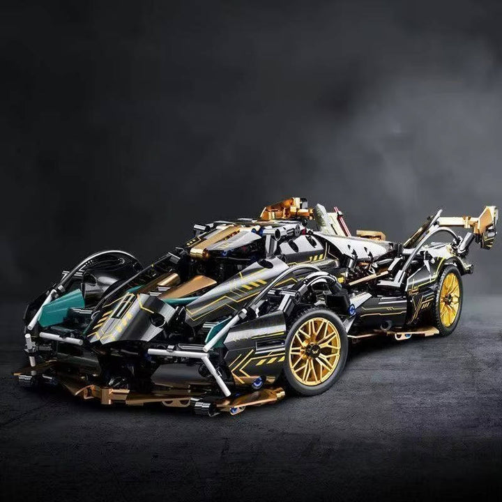 Model Car Building Block Set, 1690 Pieces | Working Steering &amp; Adjustable Suspension | Liftable Cockpit and Engine Bay