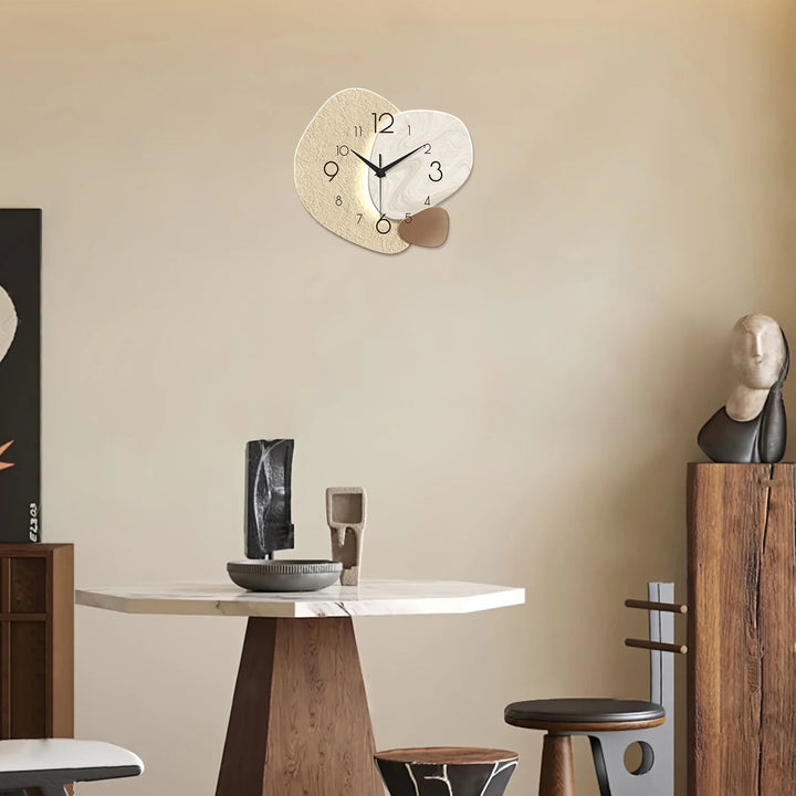 Modern Simple Wall Clock | Pebble Shape, Layered Faces