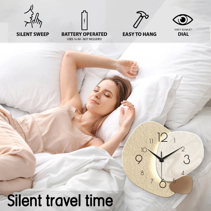Modern Simple Wall Clock | Pebble Shape, Layered Faces