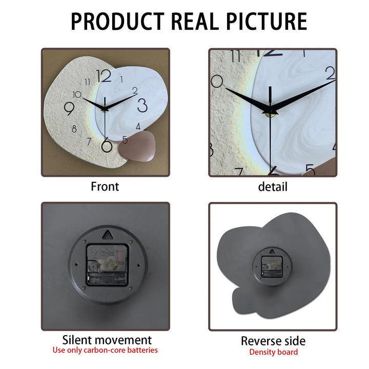 Modern Simple Wall Clock | Pebble Shape, Layered Faces