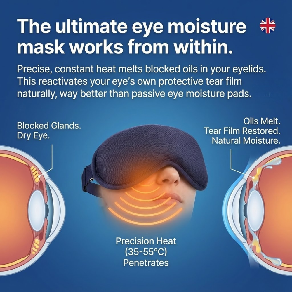 Moisturizing Eye Mask for Sleeping | Heated Overnight Hydration Mask for Dry, Tired Eyes