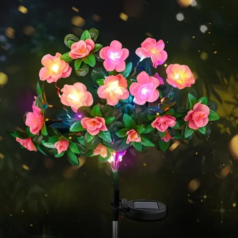 Mood Lighting Garden Flower Stakes Solar Weatherproof with Two Light Modes