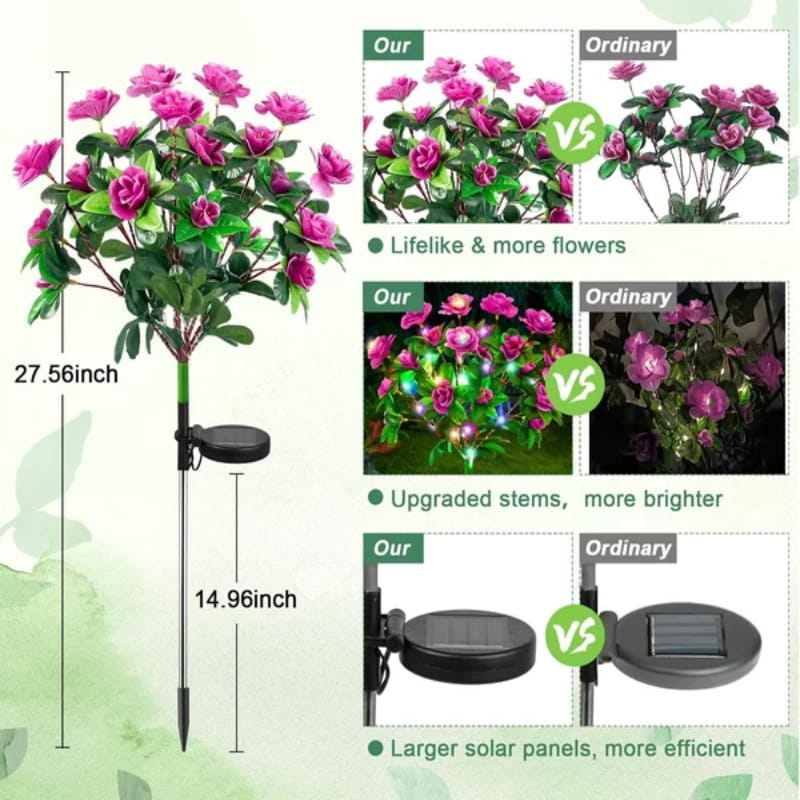 Mood Lighting Garden Flower Stakes Solar Weatherproof with Two Light Modes