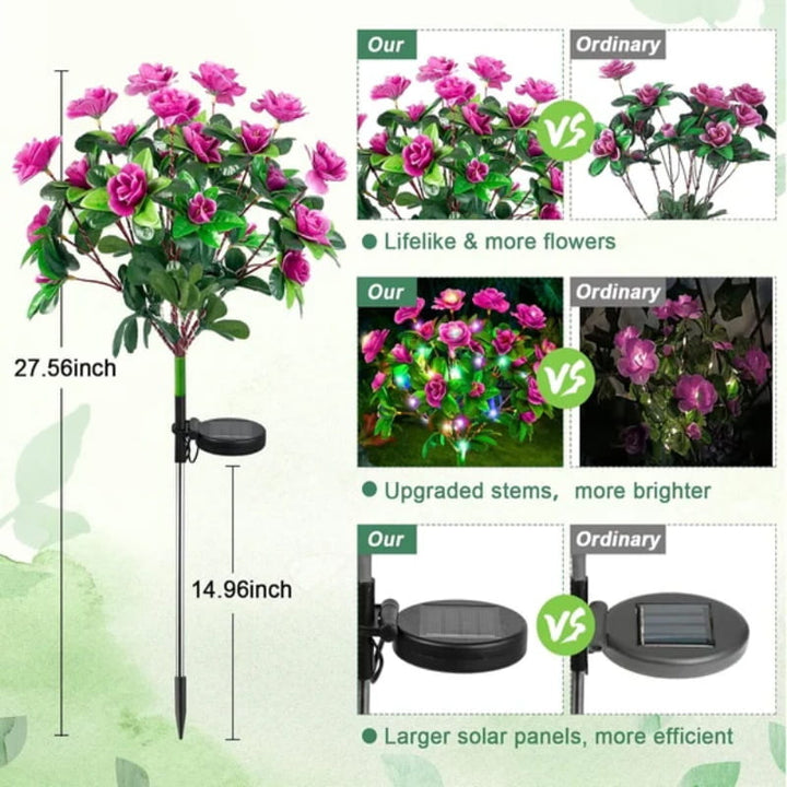 Mood Lighting Garden Flower Stakes Solar Weatherproof with Two Light Modes