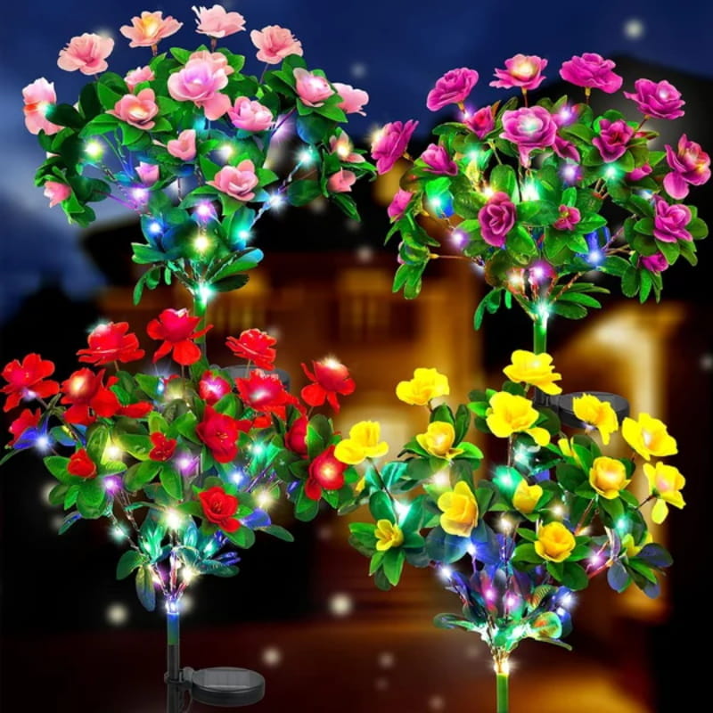 Mood Lighting Garden Flower Stakes Solar Weatherproof with Two Light Modes