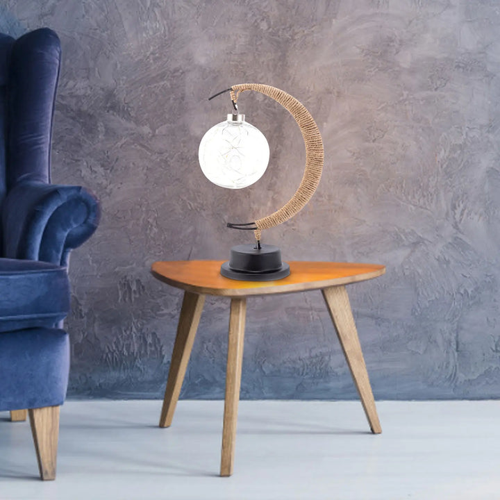 Moon Table Lamp LED | Golden Shimmer, Cosmic Purple, Galaxy Blue | Battery-Powered, No Cables