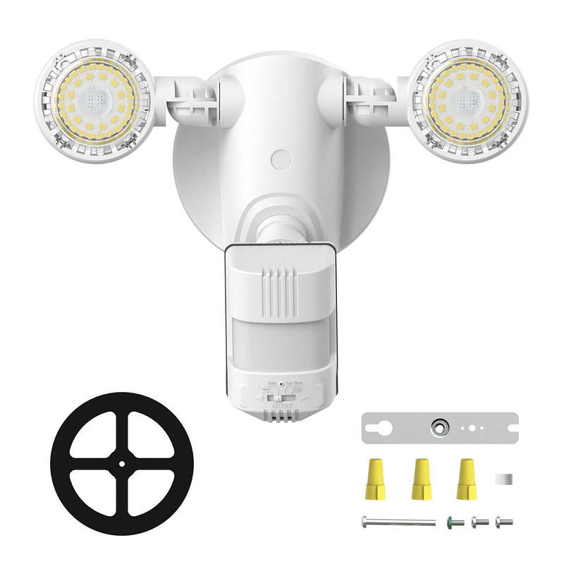 Motion Sensor LED Flood Light Ceramic Housing | 2000 Lumen 320 Degree Beam, 72ft Range | IP65 Weatherproof Security Light
