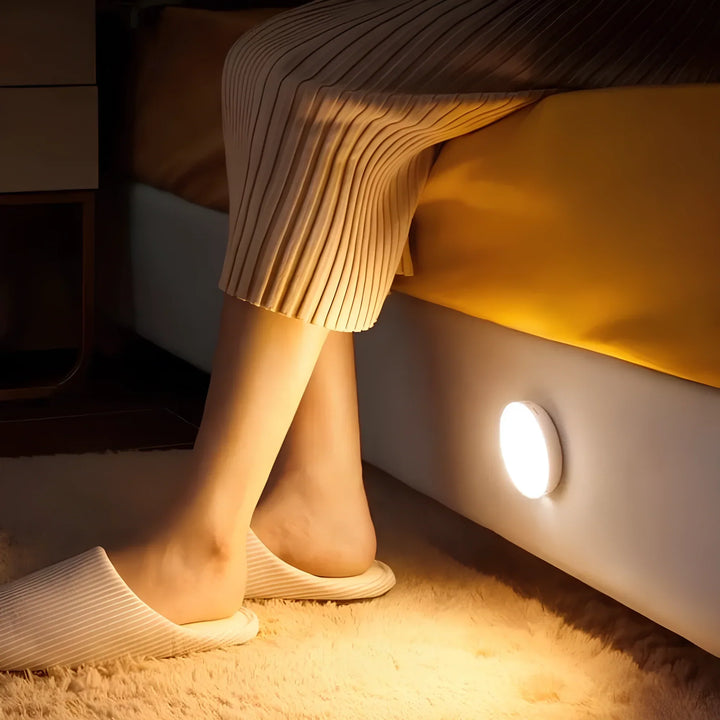 Motion Sensor Night Light | USB Rechargeable or Battery Powered | Auto Shut-Off LED for Hallways, Stairs &amp; Closets