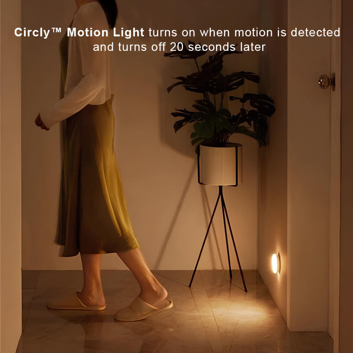 Motion Sensor Night Light | USB Rechargeable or Battery Powered | Auto Shut-Off LED for Hallways, Stairs &amp; Closets