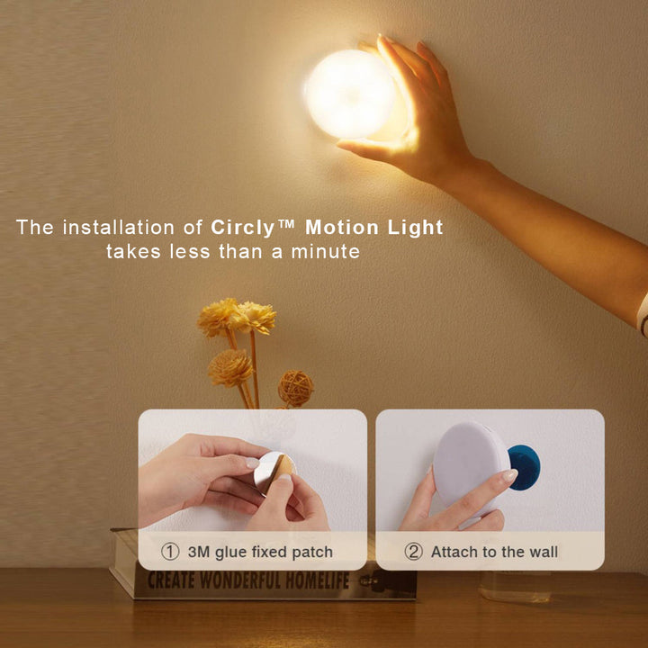 Motion Sensor Night Light | USB Rechargeable or Battery Powered | Auto Shut-Off LED for Hallways, Stairs &amp; Closets