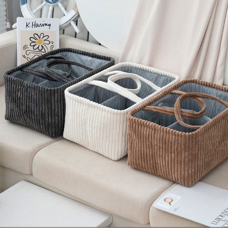 Multi-Compartment Storage Basket | Bohemian Woven Design | Organiser for Baby Clothes, Toys and Home Decor Items