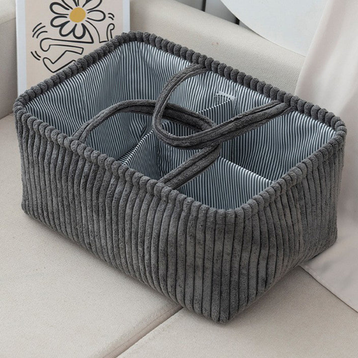 Multi-Compartment Storage Basket | Bohemian Woven Design | Organiser for Baby Clothes, Toys and Home Decor Items