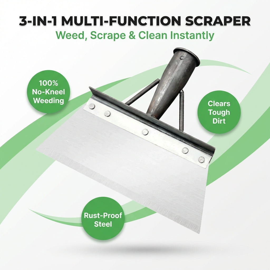 Multi-Function Cleaning Scraper Shovel | Slim Blade for Weeding &amp; Deep Cleaning | Ergonomic Grip for Patios, Driveways