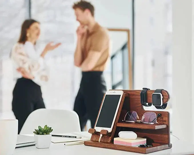 Multi-Function Desk Organizer | Phone Stand, Recessed Tray
