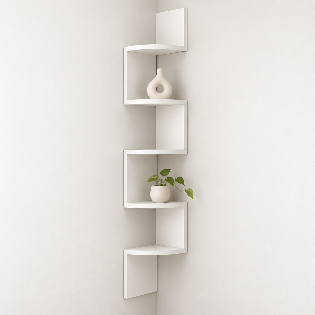 Multi-Tier Corner Wall Shelf Wall-Mounted Storage Unit