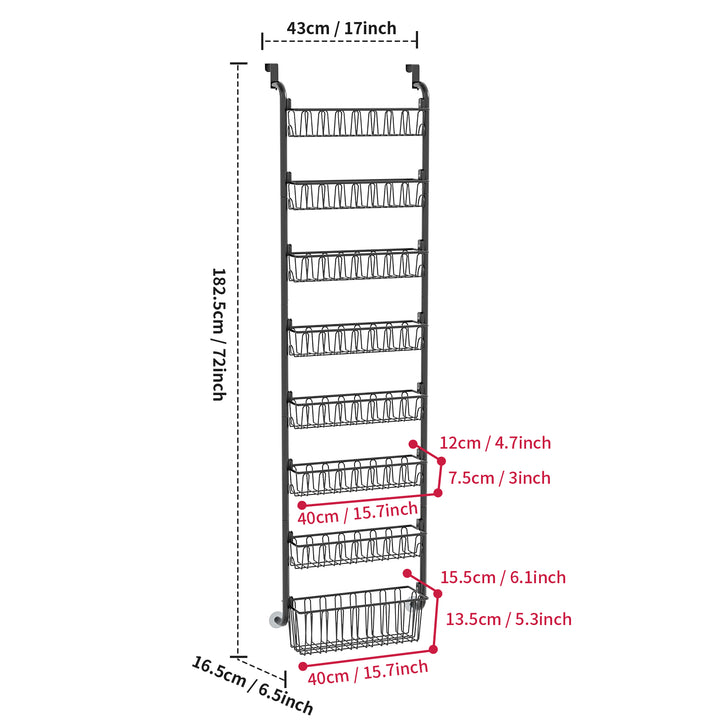 Multi-Tier Door Hanging Storage Basket Space Saving Organiser