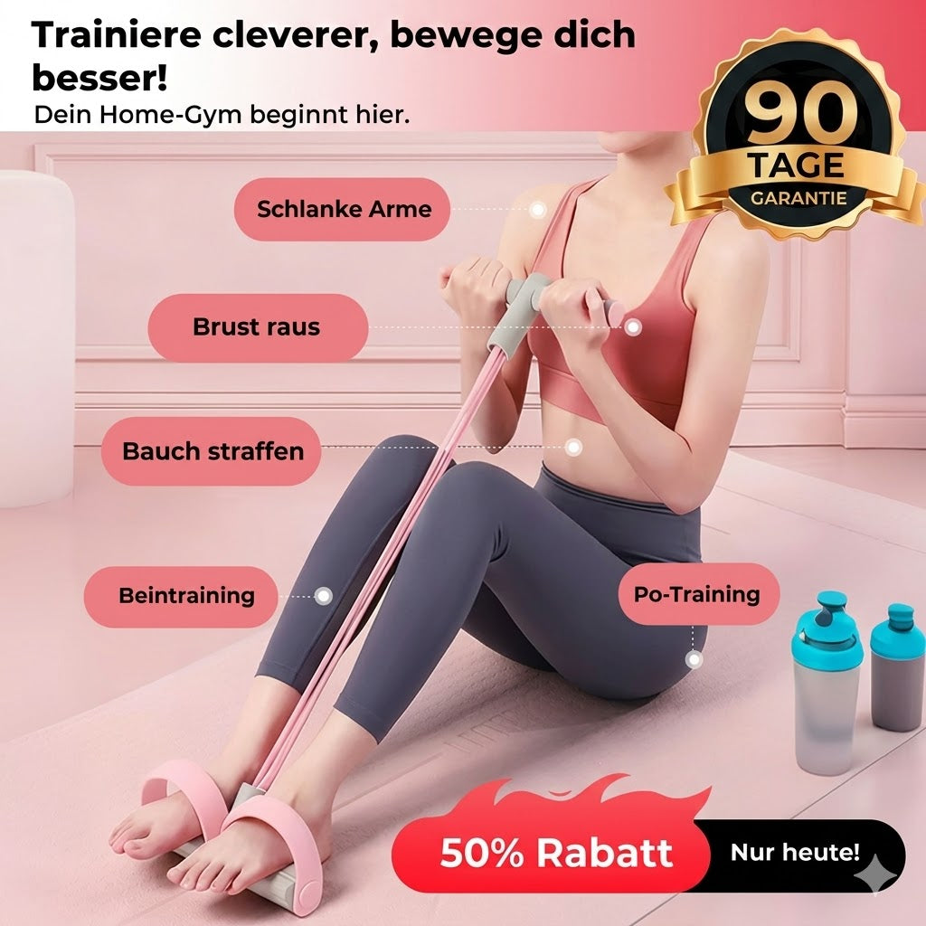 Multifunction Fitness Trainer for Beginners and Advanced Users | Tones Arms, Abs and Legs | Compact, Lightweight Design