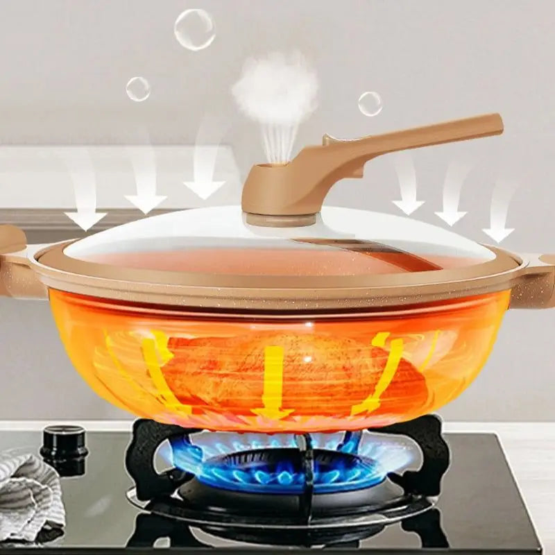 Multifunctional Wok | Steamer Insert, Domed Vented Lid