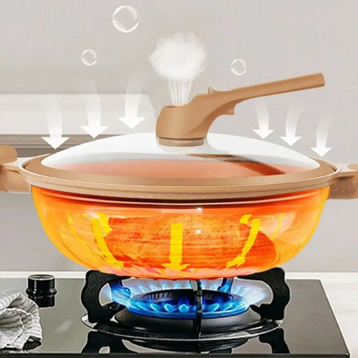 Multifunctional Wok | Steamer Insert, Domed Vented Lid