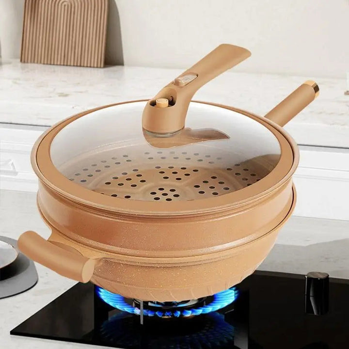 Multifunctional Wok | Steamer Insert, Domed Vented Lid