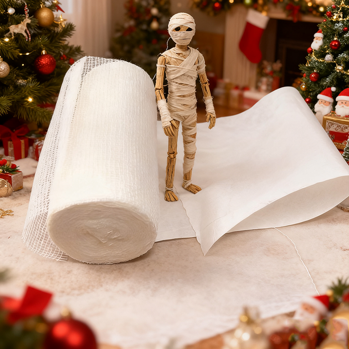 Mummy Bandage Wrap Halloween Costume | 5 Rolls Self-Adherent Elastic Wrap | Breathable 200% Stretch Non-Woven Fabric