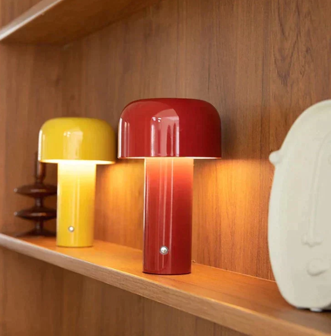 Mushroom Table Lamp | Domed Shade, High-Gloss Finish