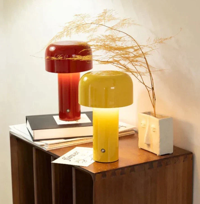 Mushroom Table Lamp | Domed Shade, High-Gloss Finish