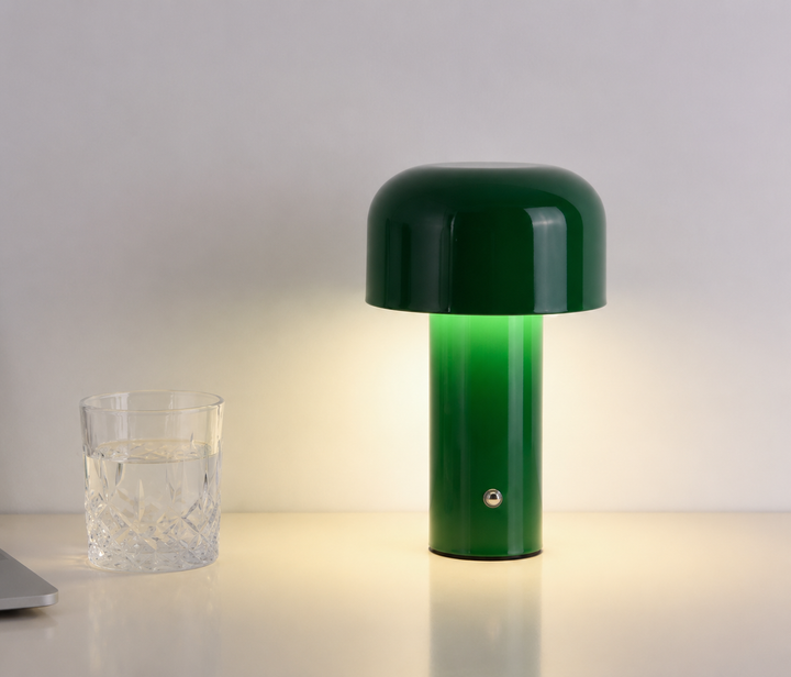 Mushroom Table Lamp | Domed Shade, High-Gloss Finish
