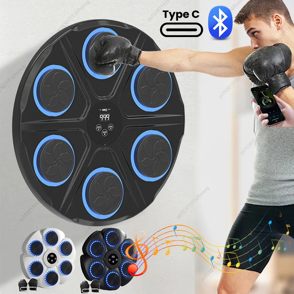 Music Boxing Machine | Wall-Mounted Bluetooth Reaction Trainer with LED Targets