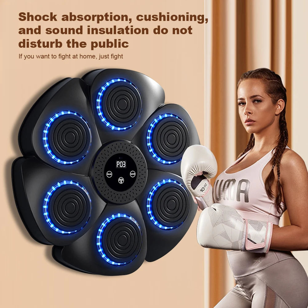 Music Boxing Machine | Wall-Mounted Bluetooth Reaction Trainer with LED Targets