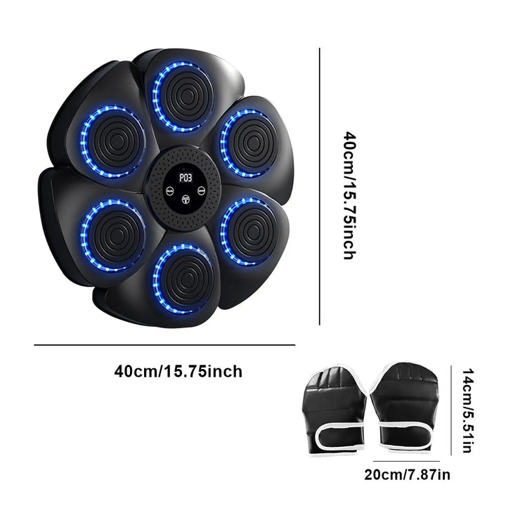 Music Boxing Machine | Wall-Mounted Bluetooth Reaction Trainer with LED Targets