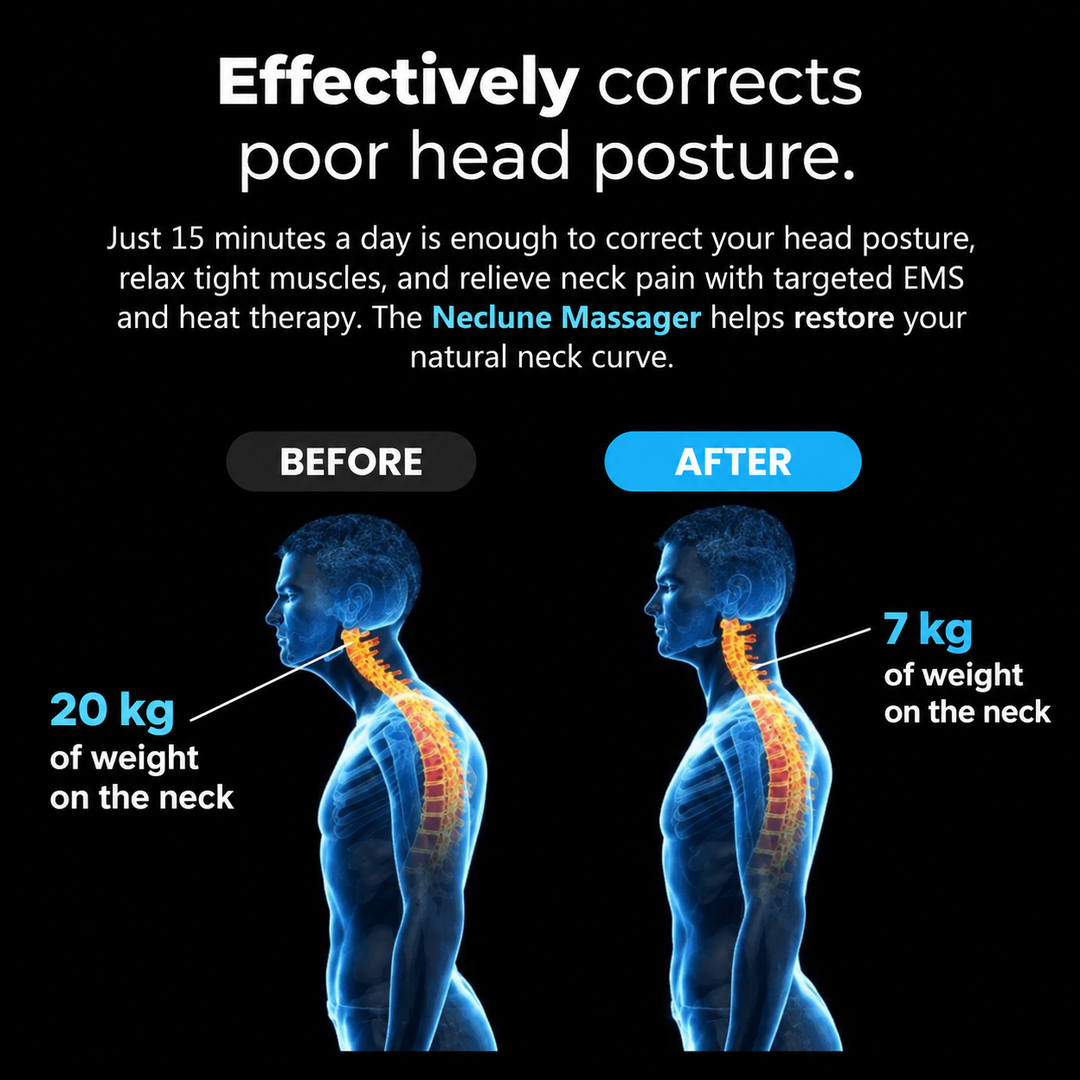 Neck Massage Device 4-in-1 | Heat, Acupressure &amp; Pulse Massage Functions | LED Display, Compact &amp; Portable Design