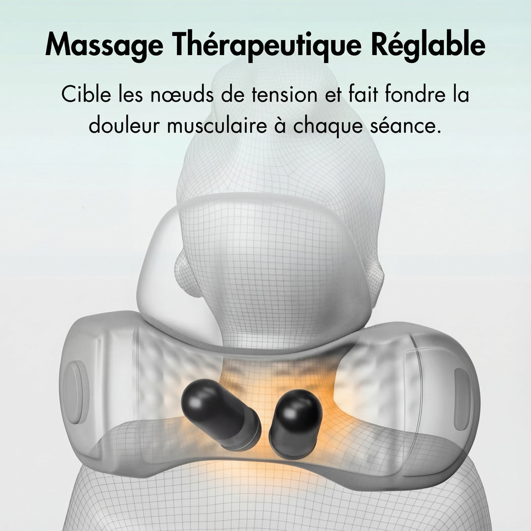 Neck and Shoulder Massager | Heat &amp; Vibration Therapy | Portable, Ergonomic Design with Adjustable Intensity Modes