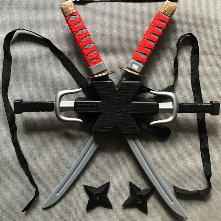 Ninja Costume Weapon Set Halloween | Sword, Dagger &amp; Darts Included | Lightweight Plastic for Kids&