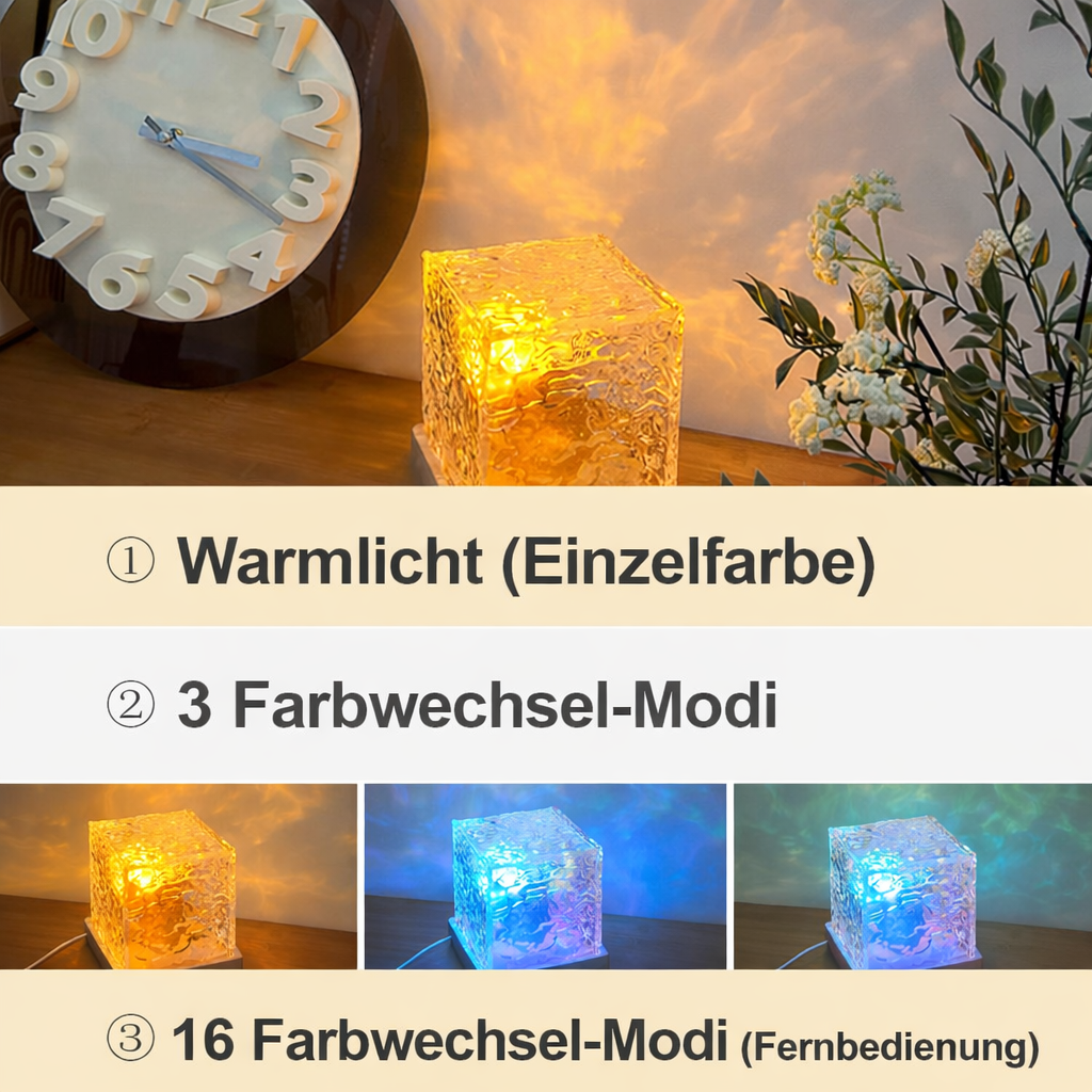 Northern Lights Projector Lamp | 16 Colour-Changing LED Modes with Remote | USB or Plug-In Power, Acrylic Dome