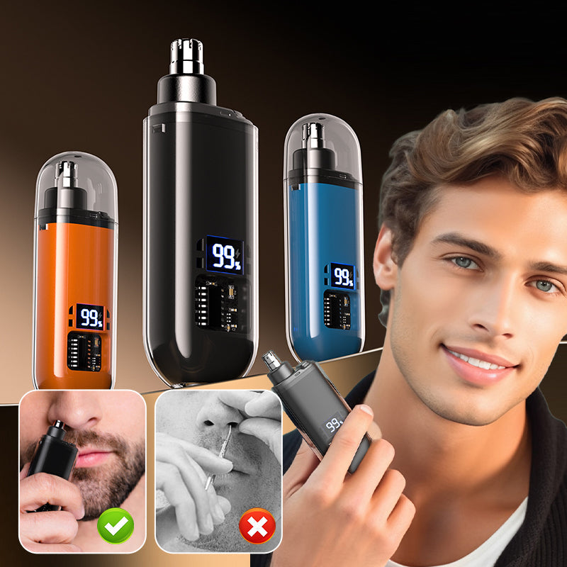 Nose Hair Styling Tool Waterproof Rechargeable with LED Battery Display