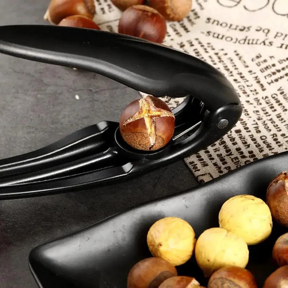 Nut Sheller Stainless Steel Ergonomic ABS Non-Slip with Zigzag Grip